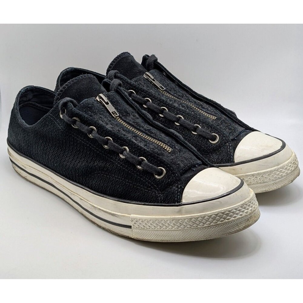 Converse Black Textured Sneakers with White Accents